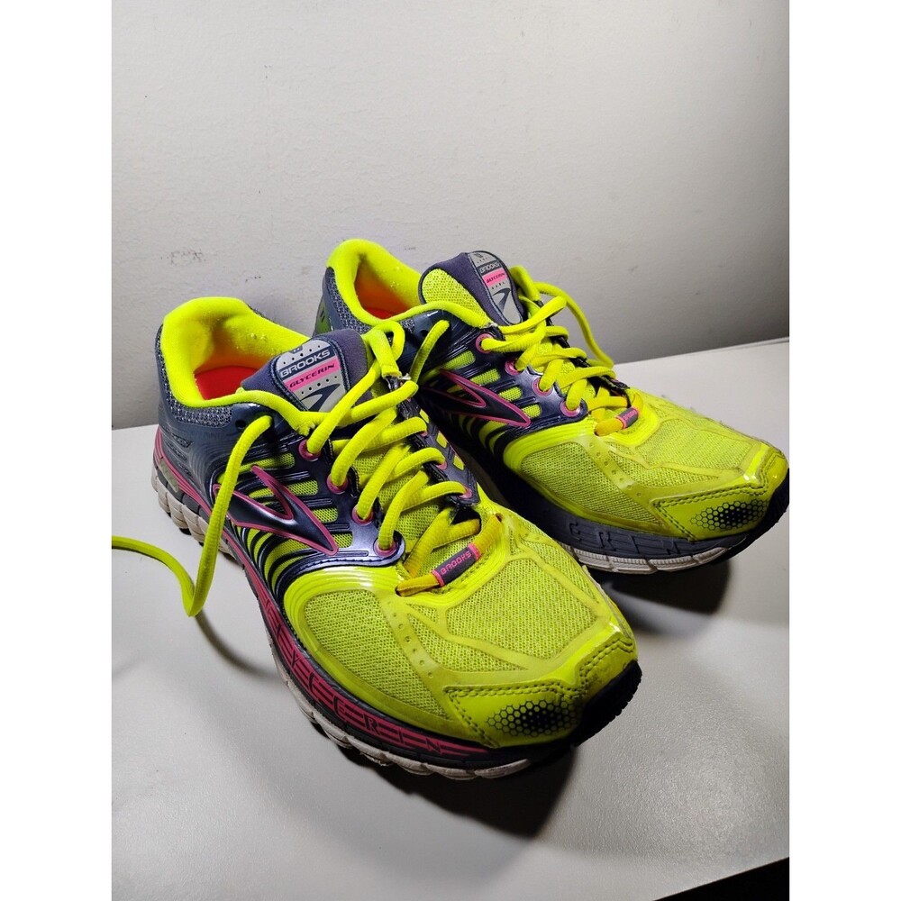 Brooks Glycerin 11 Sneaker Women's US 7.5 B Neon Yellow Gray Running Shoes